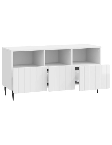 Mobile TV Bianco Lucido 102 x 34,5 x 50 cm Legno ingegnerizzato