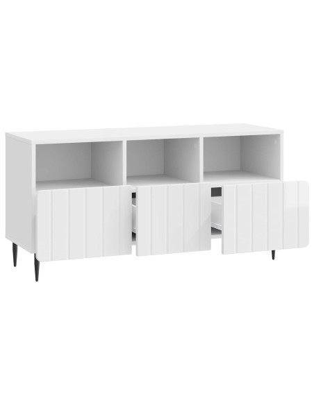 Mobile TV Bianco Lucido 102 x 34,5 x 50 cm Legno ingegnerizzato