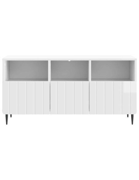 Mobile TV Bianco Lucido 102 x 34,5 x 50 cm Legno ingegnerizzato