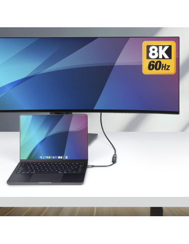 StarTech.com Adattatore USB-C a HDMI, 8K 60Hz / 4K 120Hz, Convertitore Video da USB4 a HDMI 2.1 con Cavo Integrato da 20 cm, Don