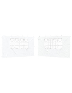 Parete per tenda da festa 2 pcs 400 x 195 cm Bianco 2