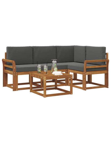 Set di divani con cuscino 5 pcs Naturale e Antracite