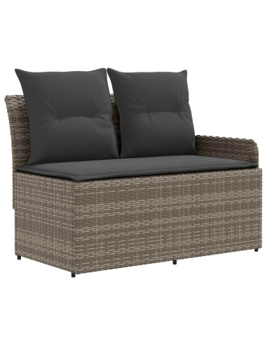Set di Mobili 7 pcs Grigio e Grigio Scuro Rattan in PE