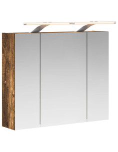 Mobiletto per specchio da bagno Rovere fumé 60 x 14,5 x 50 cm 2