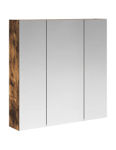 Mobiletto per specchio da bagno Rovere fumé 70 x 14,5 x 70 cm 2
