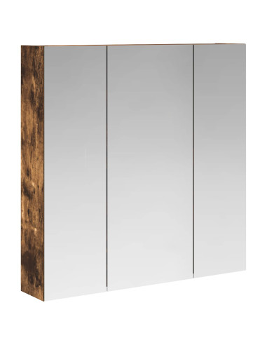 Mobiletto per specchio da bagno Rovere fumé 70 x 14,5 x 70 cm