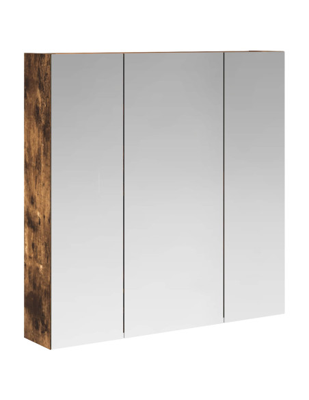 Mobiletto per specchio da bagno Rovere fumé 70 x 14,5 x 70 cm