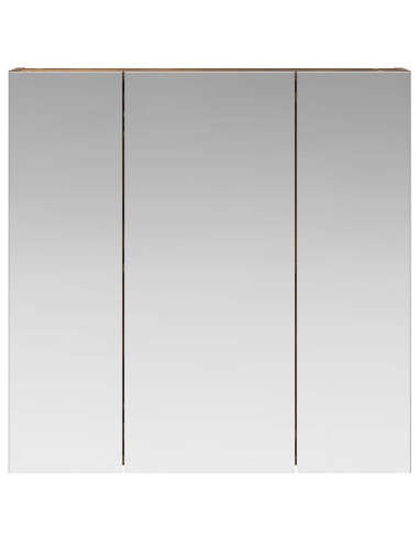 Mobiletto per specchio da bagno Rovere fumé 70 x 14,5 x 70 cm