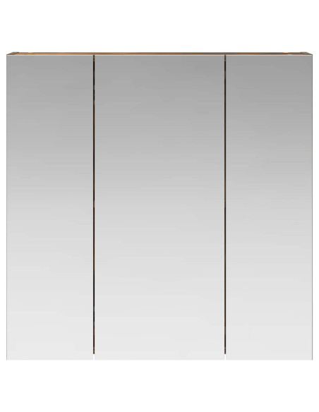 Mobiletto per specchio da bagno Rovere fumé 70 x 14,5 x 70 cm