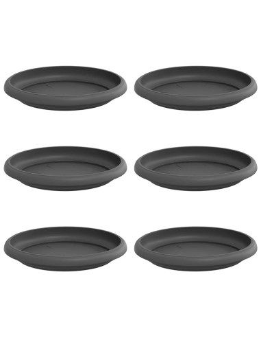 Vassoio Rotondo per Fiori 6 pcs Nero Ø 14 x 2 cm Plastica