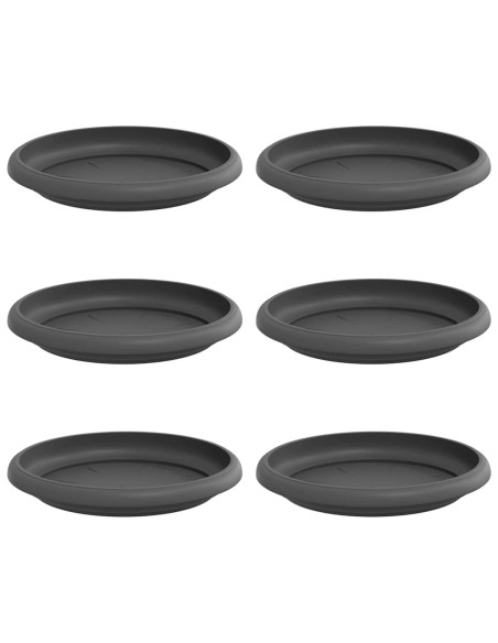 Vassoio Rotondo per Fiori 6 pcs Nero Ø 14 x 2 cm Plastica
