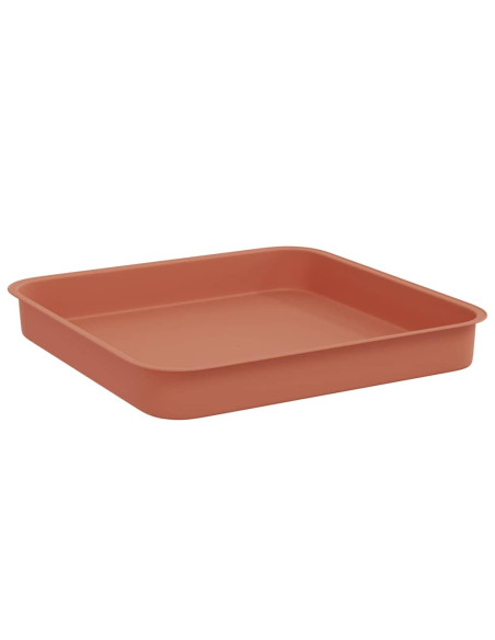 Vassoio Quadrato per Fiori 6 pcs Rosso Mattone 15 x 15 x 2 cm