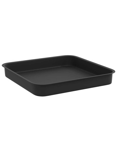Vassoio Quadrato per Fiori 6 pcs Nero 15 x 15 x 2 cm Plastica