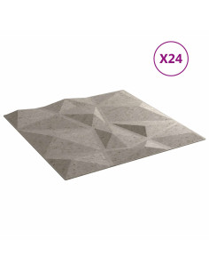 Pannelli da parete 24 pcs Grigio Cemento 50 x 50 cm Schiuma XPS 2