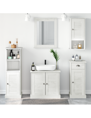 Set di mobili per il bagno con porta VIGO 5 pcs Bianco Antico