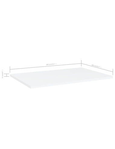Ripiani per Libreria 8pz Bianchi 60x40x1,5 cm Legno Multistrato