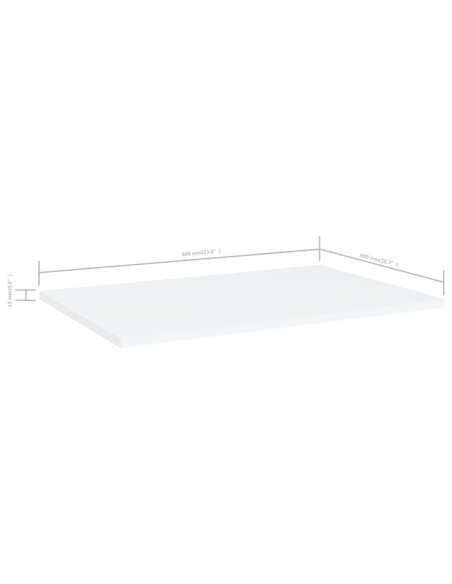 Ripiani per Libreria 8pz Bianchi 60x40x1,5 cm Legno Multistrato