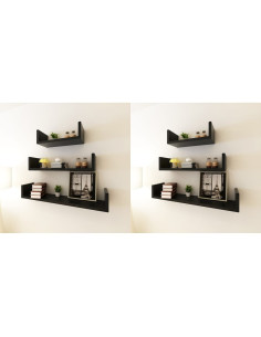 Mensole da Parete 6 pz Nero