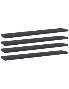 Ripiani per Libreria 4pz Grigi 60x10x1,5cm in Legno Multistrato 2