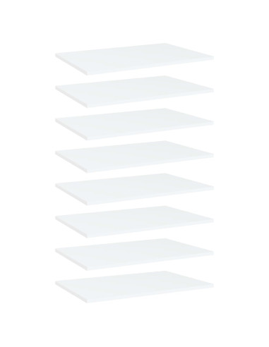 Ripiani per Libreria 8pz Bianchi 60x40x1,5 cm Legno Multistrato