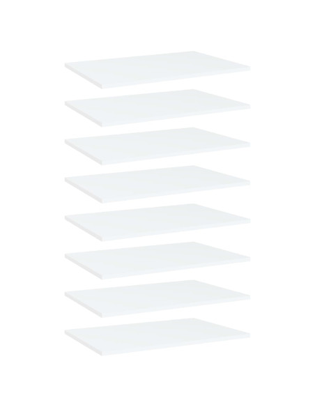 Ripiani per Libreria 8pz Bianchi 60x40x1,5 cm Legno Multistrato