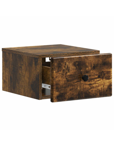 Mobiletto da notte a muro 2 pcs Rovere Fumo 34,5 x 33 x 20 cm