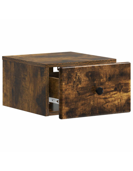 Mobiletto da notte a muro 2 pcs Rovere Fumo 34,5 x 33 x 20 cm