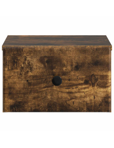 Mobiletto da notte a muro 2 pcs Rovere Fumo 34,5 x 33 x 20 cm