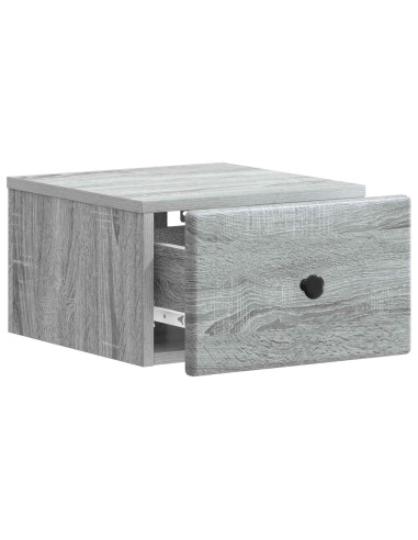 Mobiletto da notte a muro Grigio Sonoma 34,5 x 33 x 20 cm