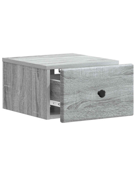 Mobiletto da notte a muro 2 pcs Grigio Sonoma 34,5 x 33 x 20 cm