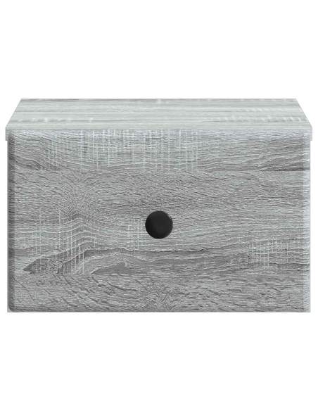 Mobiletto da notte a muro 2 pcs Grigio Sonoma 34,5 x 33 x 20 cm