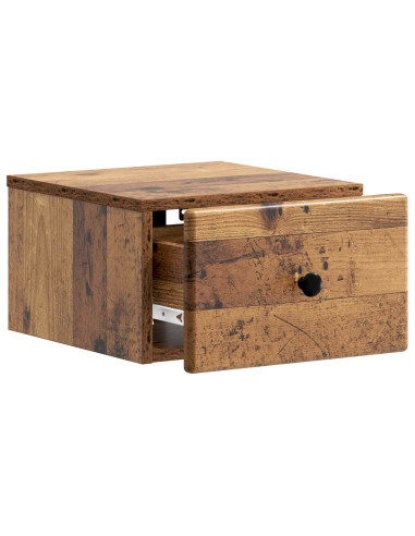 Mobiletto da notte a muro Legno antico 34,5 x 33 x 20 cm