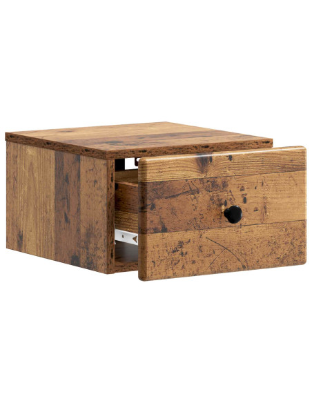 Mobiletto da notte a muro Legno antico 34,5 x 33 x 20 cm