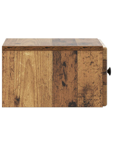 Mobiletto da notte a muro Legno antico 34,5 x 33 x 20 cm