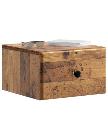Mobiletto da notte a muro 2 pcs Legno antico 34,5 x 33 x 20 cm