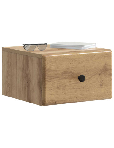 Mobiletto da notte a muro con cassetto 2 pcs Rovere Artigianale