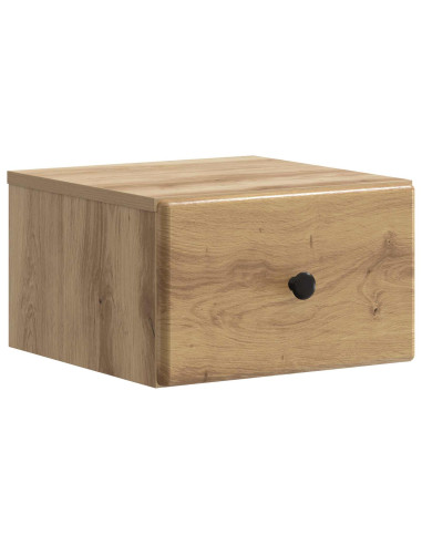 Mobiletto da notte a muro con cassetto 2 pcs Rovere Artigianale