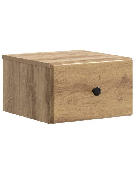 Mobiletto da notte a muro con cassetto 2 pcs Rovere Artigianale