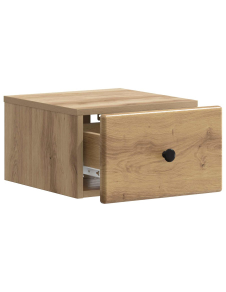 Mobiletto da notte a muro con cassetto 2 pcs Rovere Artigianale