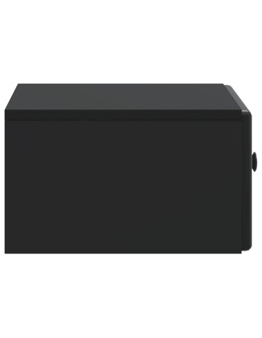 Mobiletto da notte a muro con cassetto Nero 49 x 34,5 x 20 cm
