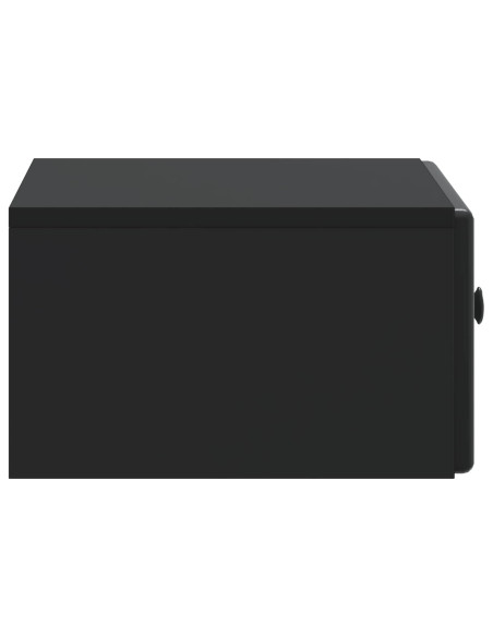 Mobiletto da notte a muro con cassetto Nero 49 x 34,5 x 20 cm