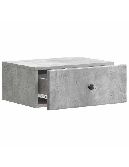 Mobiletto da notte a muro Grigio Cemento 49 x 34,5 x 20 cm