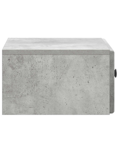 Mobiletto da notte a muro Grigio Cemento 49 x 34,5 x 20 cm