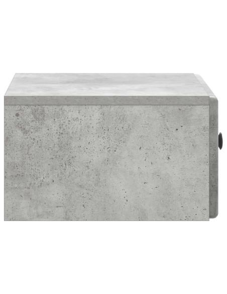 Mobiletto da notte a muro Grigio Cemento 49 x 34,5 x 20 cm