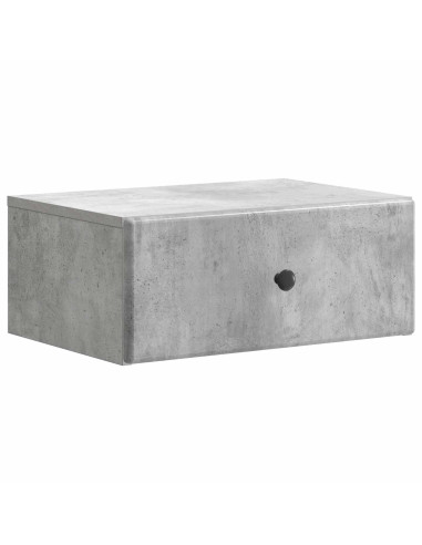 Mobiletto da notte a muro con cassetto 2 pcs Grigio Cemento