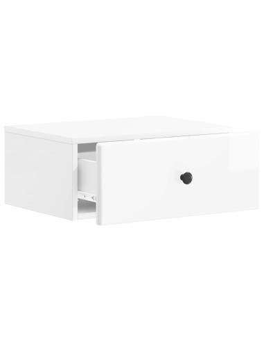 Mobiletto da notte a muro 2 pcs Bianco Lucido 49 x 34,5 x 20 cm