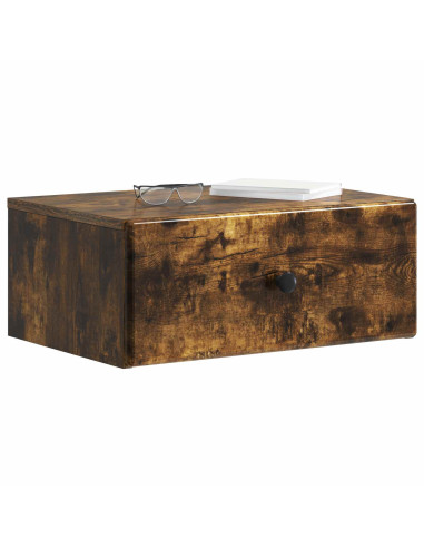 Mobiletto da notte a muro Rovere Fumo 49 x 34,5 x 20 cm