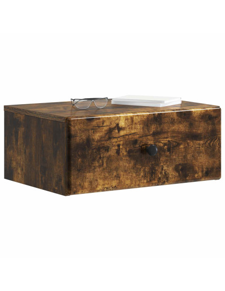 Mobiletto da notte a muro Rovere Fumo 49 x 34,5 x 20 cm