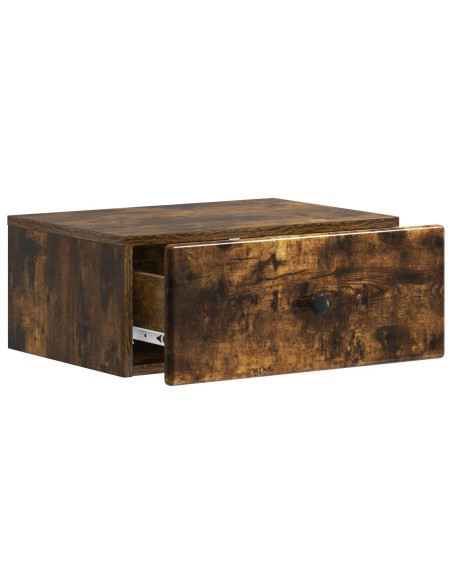 Mobiletto da notte a muro 2 pcs Rovere Fumo 49 x 34,5 x 20 cm