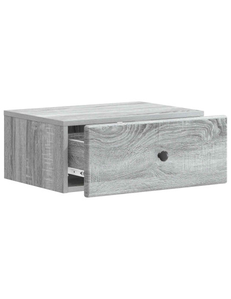 Mobiletto da notte a muro Grigio Sonoma 49 x 34,5 x 20 cm